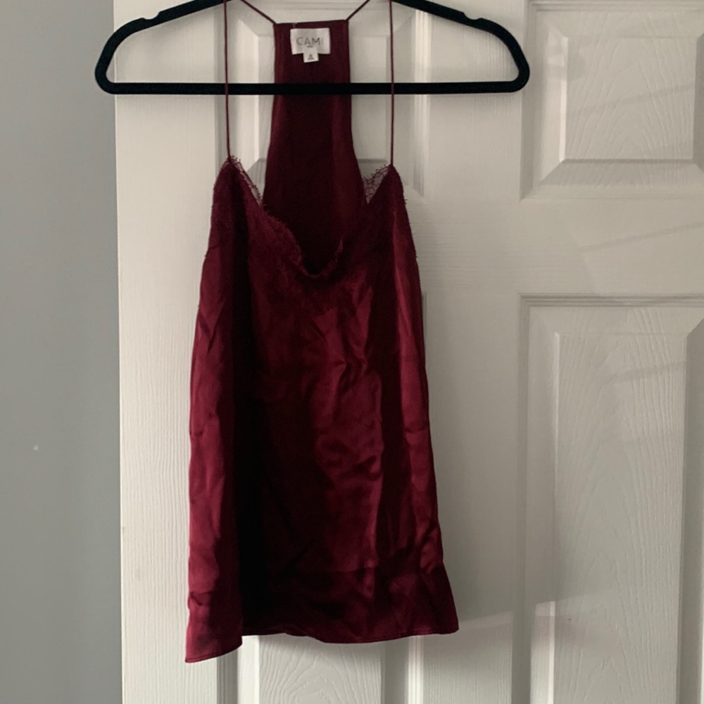 Cami NYC silk, french lace trim camisole